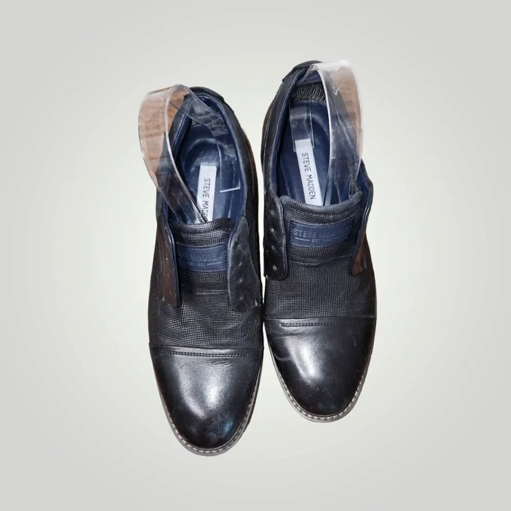 STEVE MADDEN MENS EDDISON LEATHER EMBOSSED CAP TOE OXFORDS SHOES Edd01m1